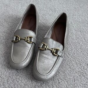 Baretraps‎ Caddie Metallic Champagne  Wedge Loafers Womens 6.5M